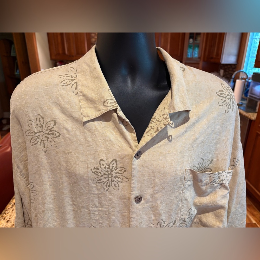 Tommy Bahama Light Tan Floral Shirt